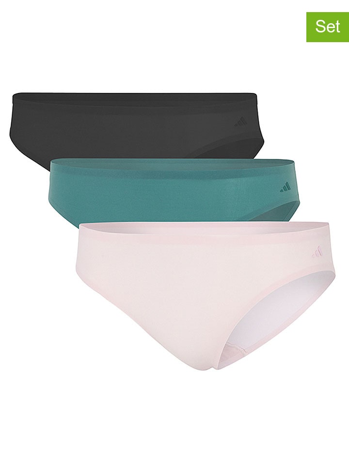 Adidas Комплект из 3 штук: трусики светло-розового/бирюзового/черного цвета
Adidas Комплект из 3 штук: трусики светло-розового/бирюзового/черного цвета
