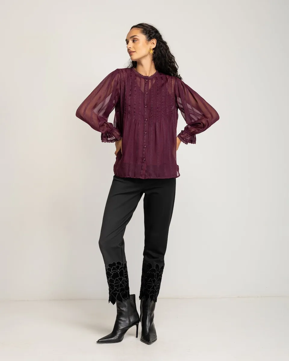 Женская блузка с пуговицами спереди Niza, бордовый
Женская блузка с пуговицами спереди Niza, бордовый