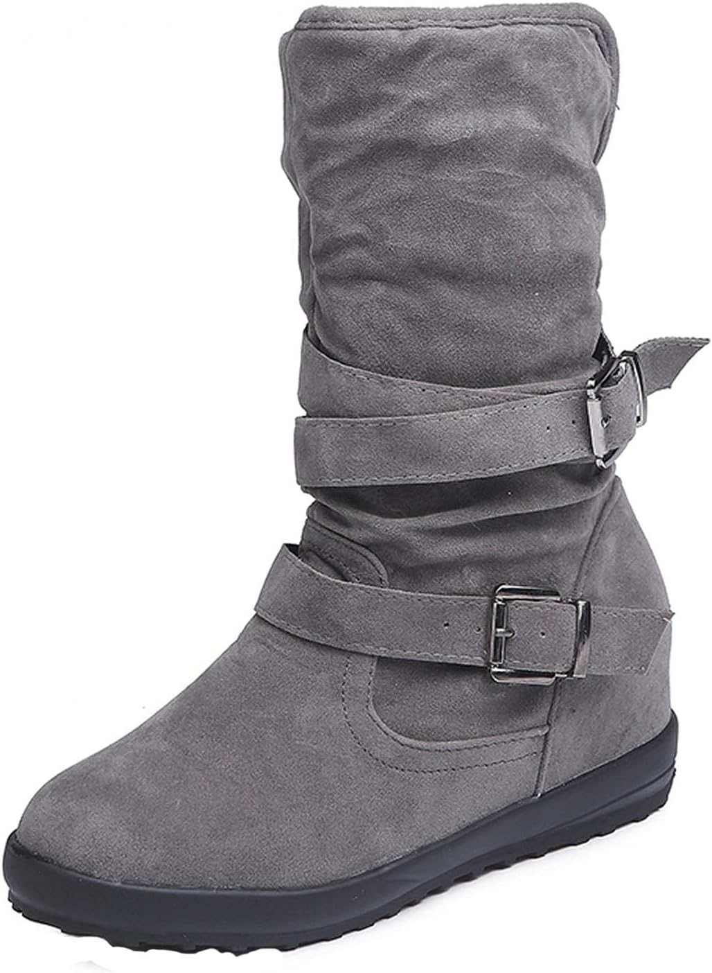 Женские зимние ботинки Oiangi, мода, с двойной пряжкой, круглый носок, платформа, без застежки, средние по голенище, удобные замшевые ботинки на плоской подошве, нескользящие повседневные туфли, серый
Женские зимние ботинки Oiangi, мода, с двойной пряжкой, круглый носок, платформа, без застежки, средние по голенище, удобные замшевые ботинки на плоской подошве, нескользящие повседневные туфли, серый