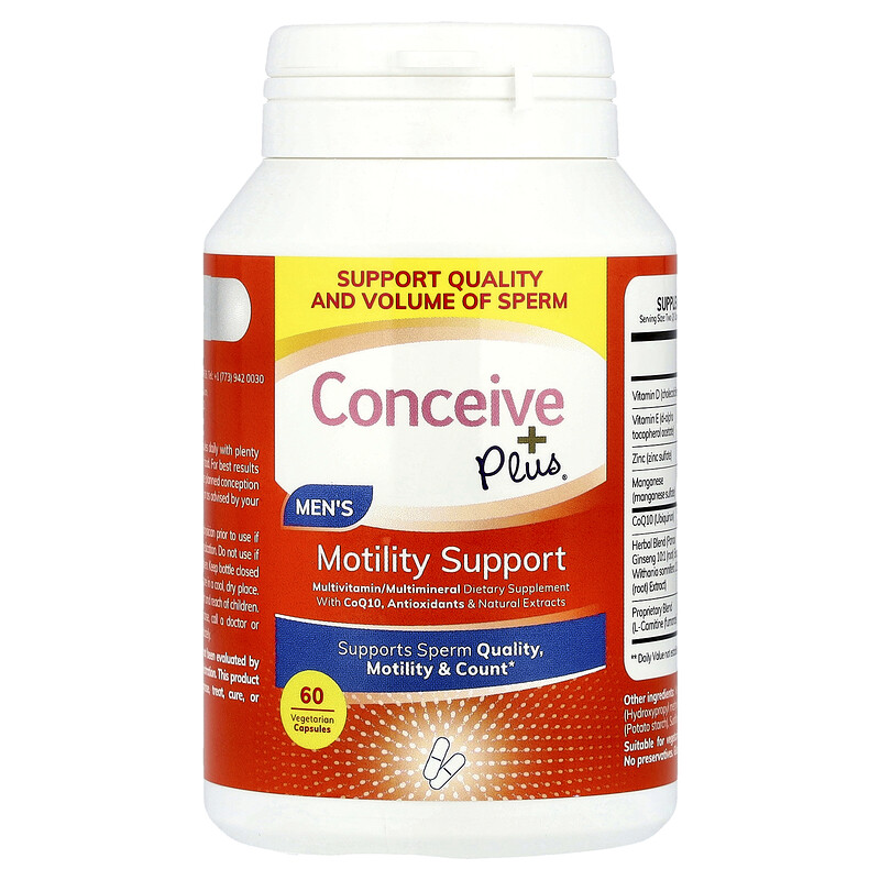 Conceive Plus, Поддержка мужской моторики, 60 вегетарианских капсул
Conceive Plus, Поддержка мужской моторики, 60 вегетарианских капсул