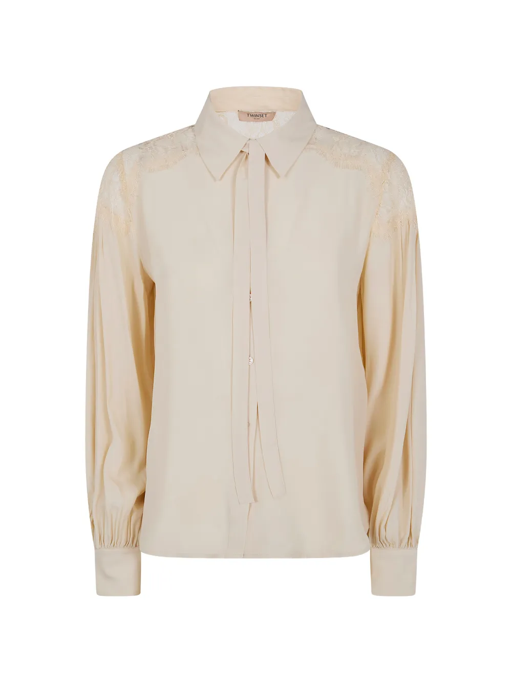 Рубашка с кружевной отделкой Twinset, бежевый
Рубашка с кружевной отделкой Twinset, бежевый