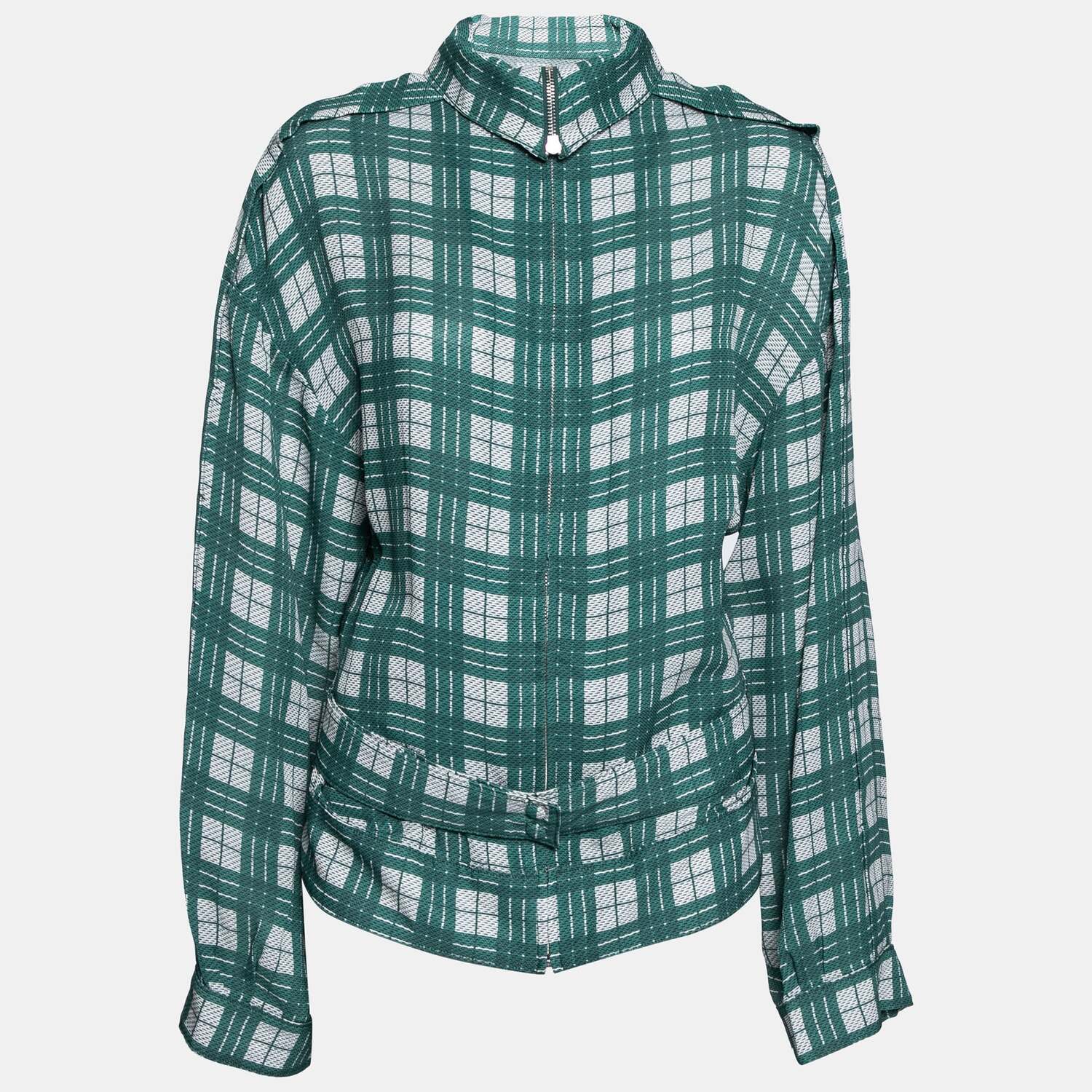 Легкая шелковая куртка Joseph Green в клетку с поясом
Легкая шелковая куртка Joseph Green в клетку с поясом