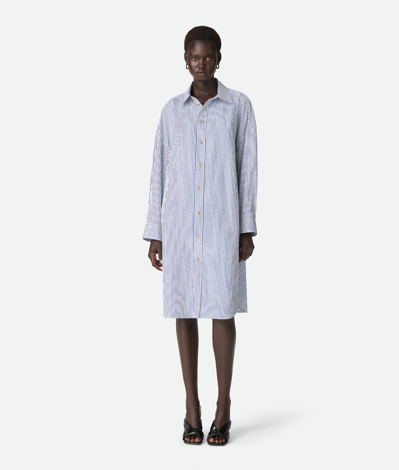 Pinstripe cotton poplin dress BOTTEGA VENETA, белый/темно-синий
Pinstripe cotton poplin dress BOTTEGA VENETA, белый/темно-синий
