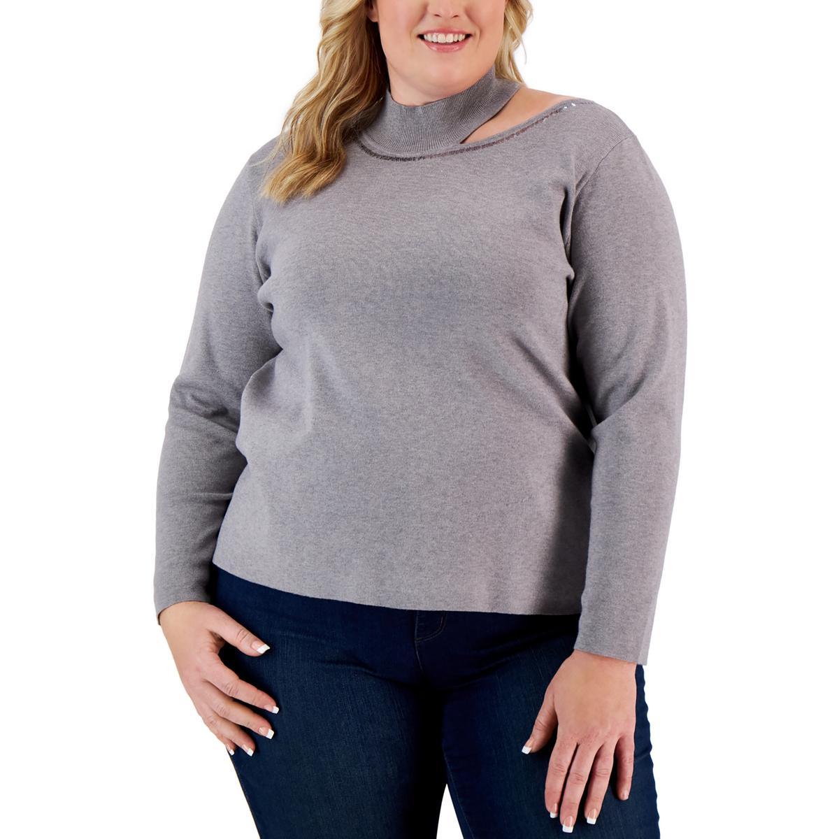 Плюс Женский свитер с воротником-стойкой и пайетками Calvin Klein, цвет heather grey
Плюс Женский свитер с воротником-стойкой и пайетками Calvin Klein, цвет heather grey
