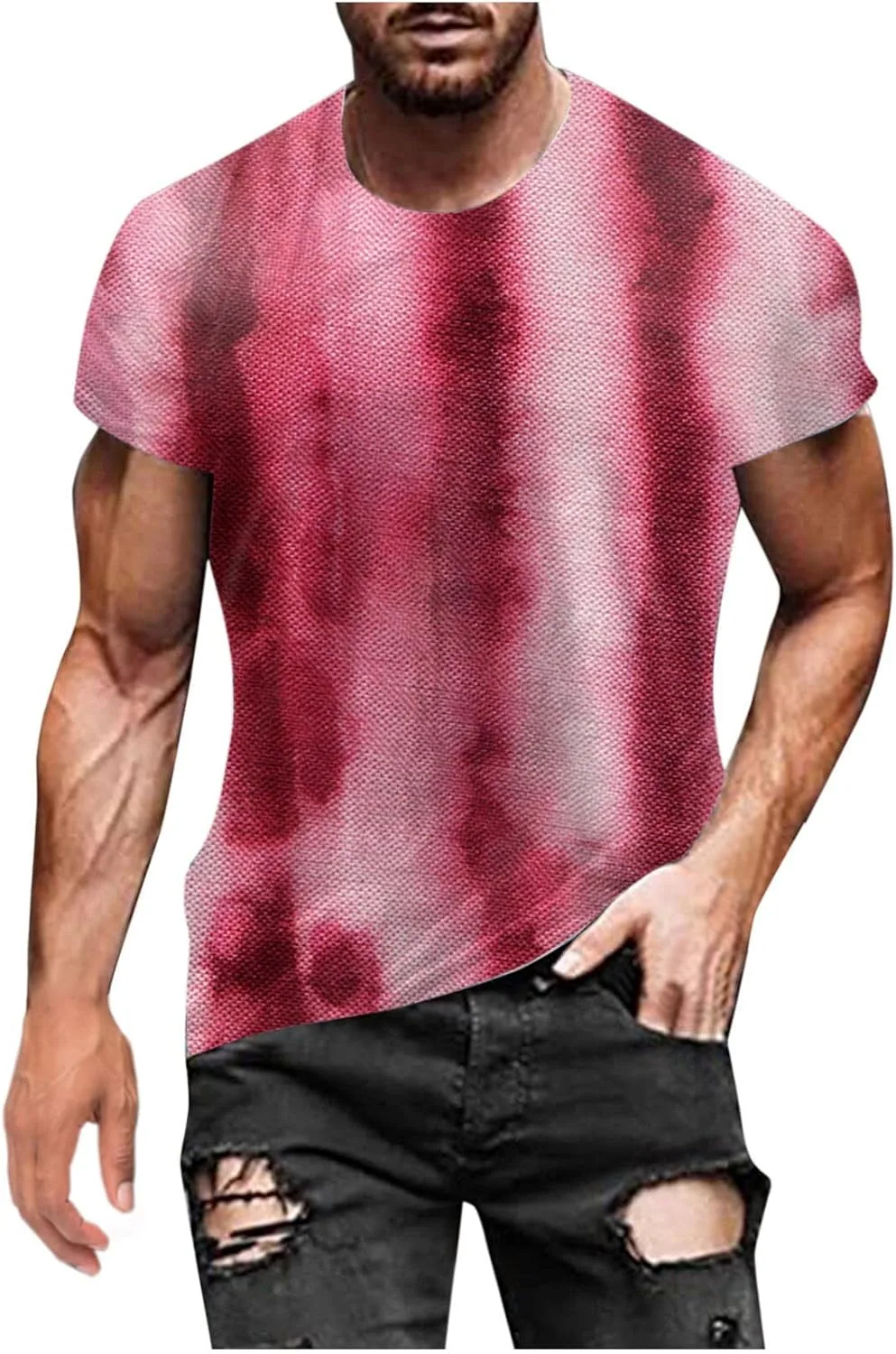 Мужская футболка slim fit с принтом тай-дай, короткий рукав
Мужская футболка slim fit с принтом тай-дай, короткий рукав