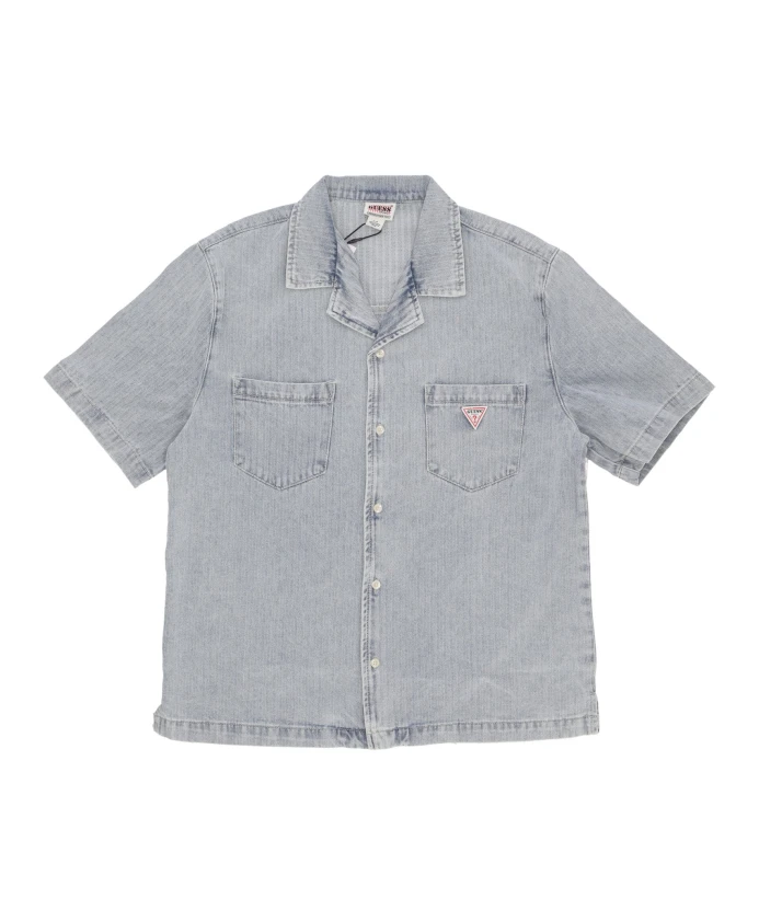 Джинсовая рубашка с короткими рукавами в елочку Guess, серый
Джинсовая рубашка с короткими рукавами в елочку Guess, серый