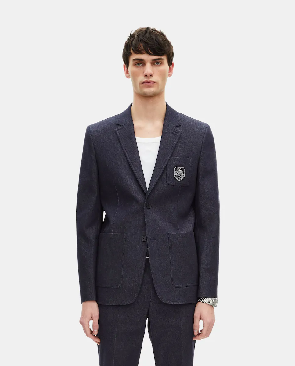 Мужской пиджак прямого покроя с эффектом денима The Kooples, синий
Мужской пиджак прямого покроя с эффектом денима The Kooples, синий