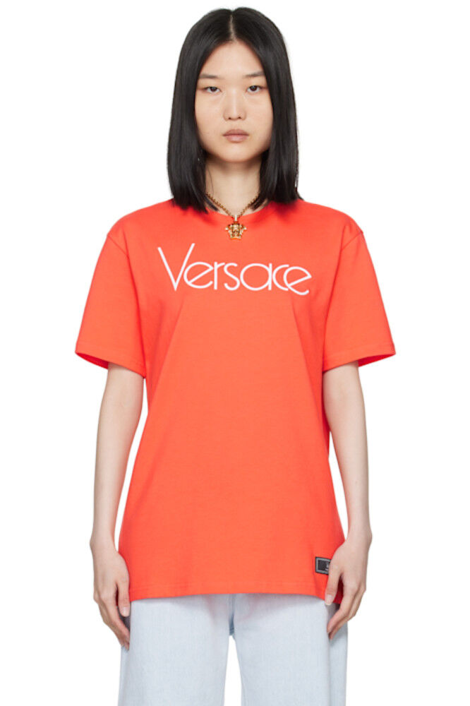 Оранжевая футболка с логотипом 1978 Re-Edition Versace
Оранжевая футболка с логотипом 1978 Re-Edition Versace