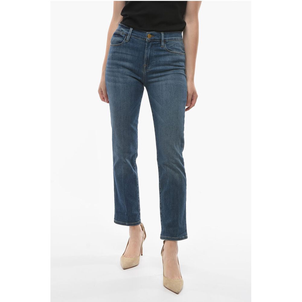 Джинсы прямого кроя с высокой талией 18 см Frame, Blue 
Джинсы прямого кроя с высокой талией 18 см Frame, Blue