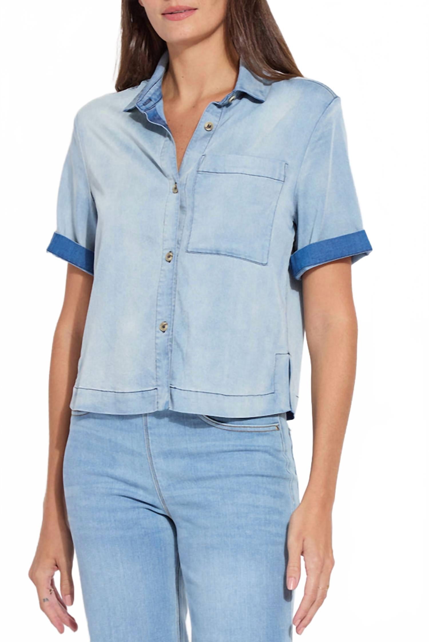 Топ с короткими рукавами Bianca St Chambray цвета выбеленного синего цвета Lysse, Bleached Blue
Топ с короткими рукавами Bianca St Chambray цвета выбеленного синего цвета Lysse, Bleached Blue