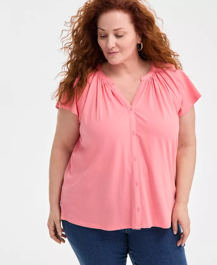 Топ с расклешенными рукавами больших размеров Style & Co, розовый
Топ с расклешенными рукавами больших размеров Style & Co, розовый