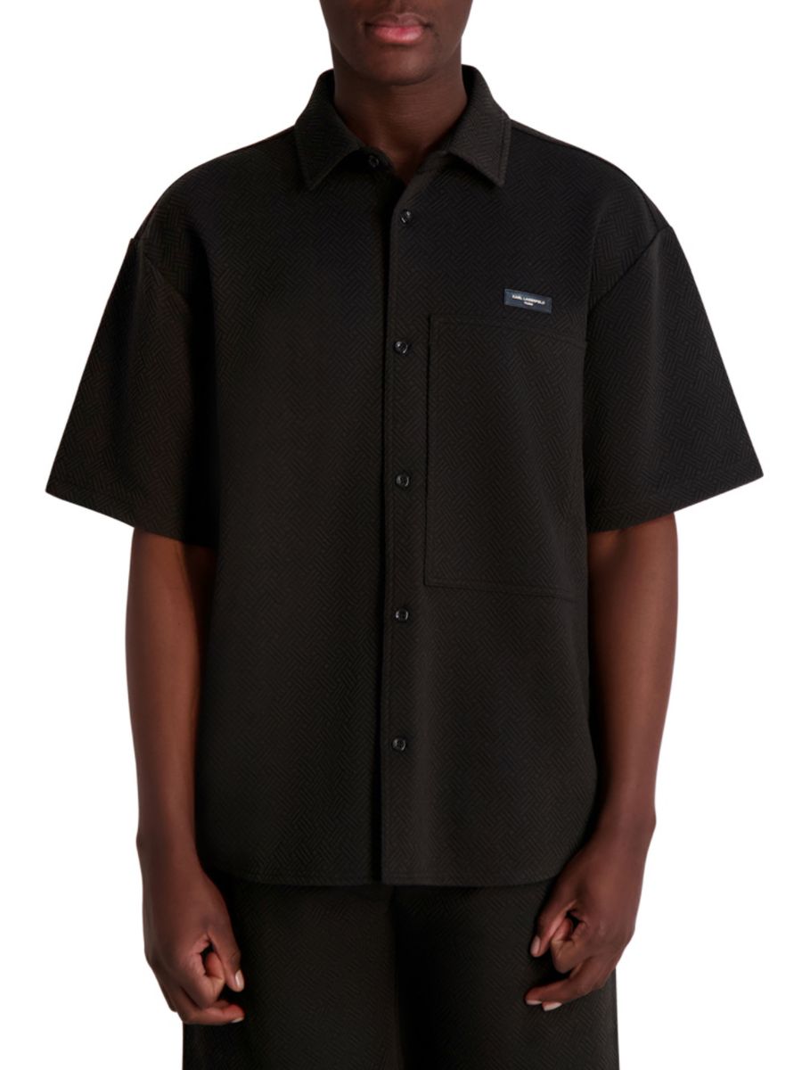 Рубашка с жаккардовой нашивкой-логотипом Karl Lagerfeld Paris, черный
Рубашка с жаккардовой нашивкой-логотипом Karl Lagerfeld Paris, черный