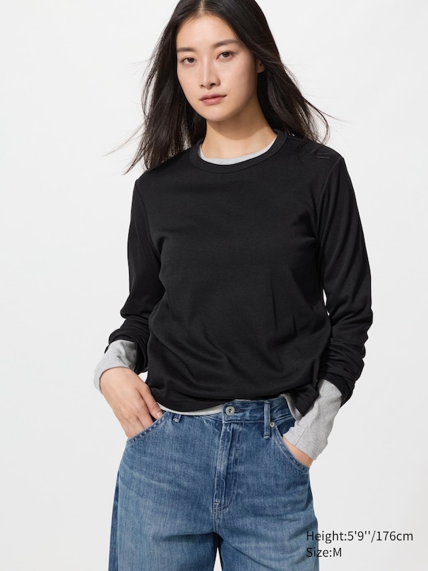 Гладкая эластичная хлопковая футболка с длинным рукавом Uniqlo, 09 black, Черный, Гладкая эластичная хлопковая футболка с длинным рукавом Uniqlo, 09 black
Гладкая эластичная хлопковая футболка с длинным рукавом Uniqlo, 09 black, Черный, Гладкая эластичная хлопковая футболка с длинным рукавом Uniqlo, 09 black