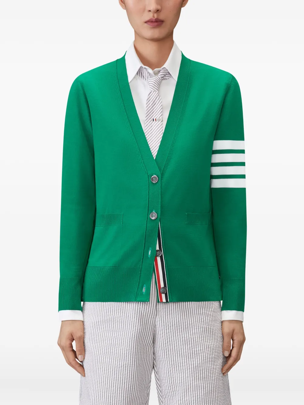 Кардиган из шерсти мериноса с полосками 4-bar Thom Browne, зеленый
Кардиган из шерсти мериноса с полосками 4-bar Thom Browne, зеленый