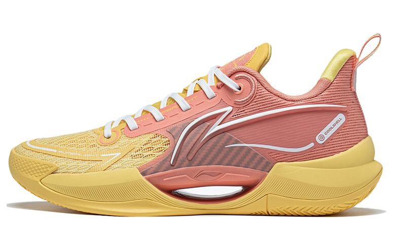 Баскетбольные кроссовки Super Light V2 для мужчин с низким верхом, желтые/розовые Lining 
Баскетбольные кроссовки Super Light V2 для мужчин с низким верхом, желтые/розовые Lining
