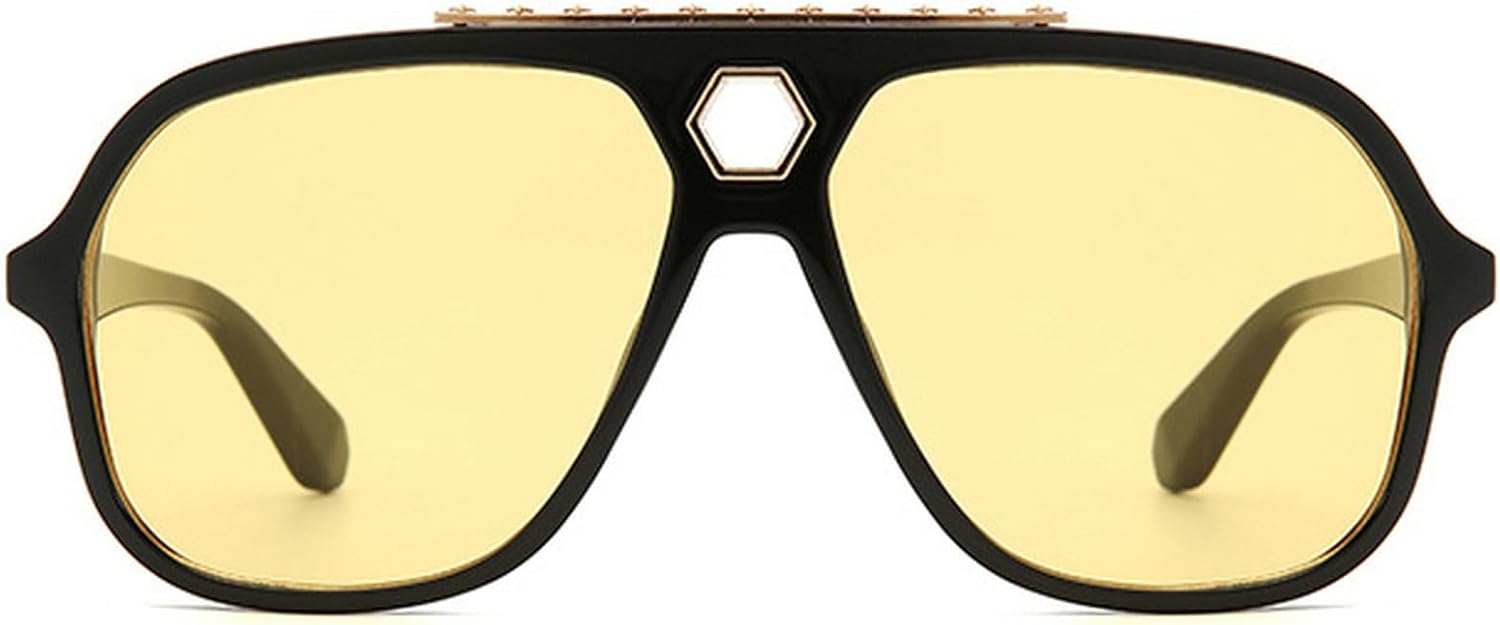 Большие солнцезащитные очки-пилот для женщин, роскошные винтажные модные квадратные солнцезащитные очки для мужчин, ретро-очки для вождения, защита от ультрафиолета UV400 mincl, Black Yellow
Большие солнцезащитные очки-пилот для женщин, роскошные винтажные модные квадратные солнцезащитные очки для мужчин, ретро-очки для вождения, защита от ультрафиолета UV400 mincl, Black Yellow