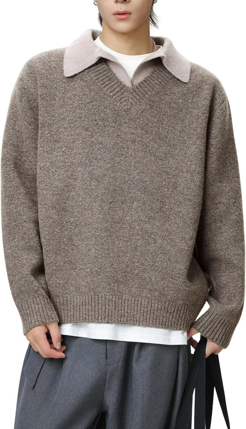 BAIMORE мужской осенне-зимний Y2K свитер с воротником и V-образным вырезом
BAIMORE мужской осенне-зимний Y2K свитер с воротником и V-образным вырезом