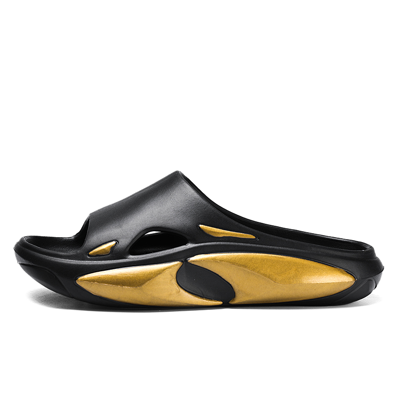 NANJIREN EVA тихие, устойчивые к запахам и истиранию амортизирующие шлепанцы мужские черно-золотые, цвет Black Gold
NANJIREN EVA тихие, устойчивые к запахам и истиранию амортизирующие шлепанцы мужские черно-золотые, цвет Black Gold