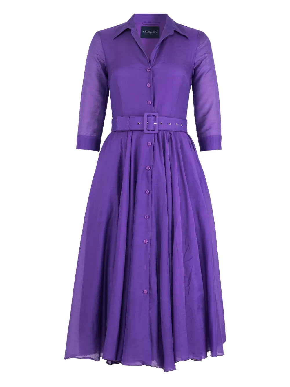 Платье-рубашка миди с поясом Aster Samantha Sung, фиолетовый 
Платье-рубашка миди с поясом Aster Samantha Sung, фиолетовый