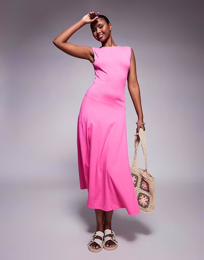 Сарафан миди из хлопка без рукавов ASOS Design красного цвета
Сарафан миди из хлопка без рукавов ASOS Design красного цвета