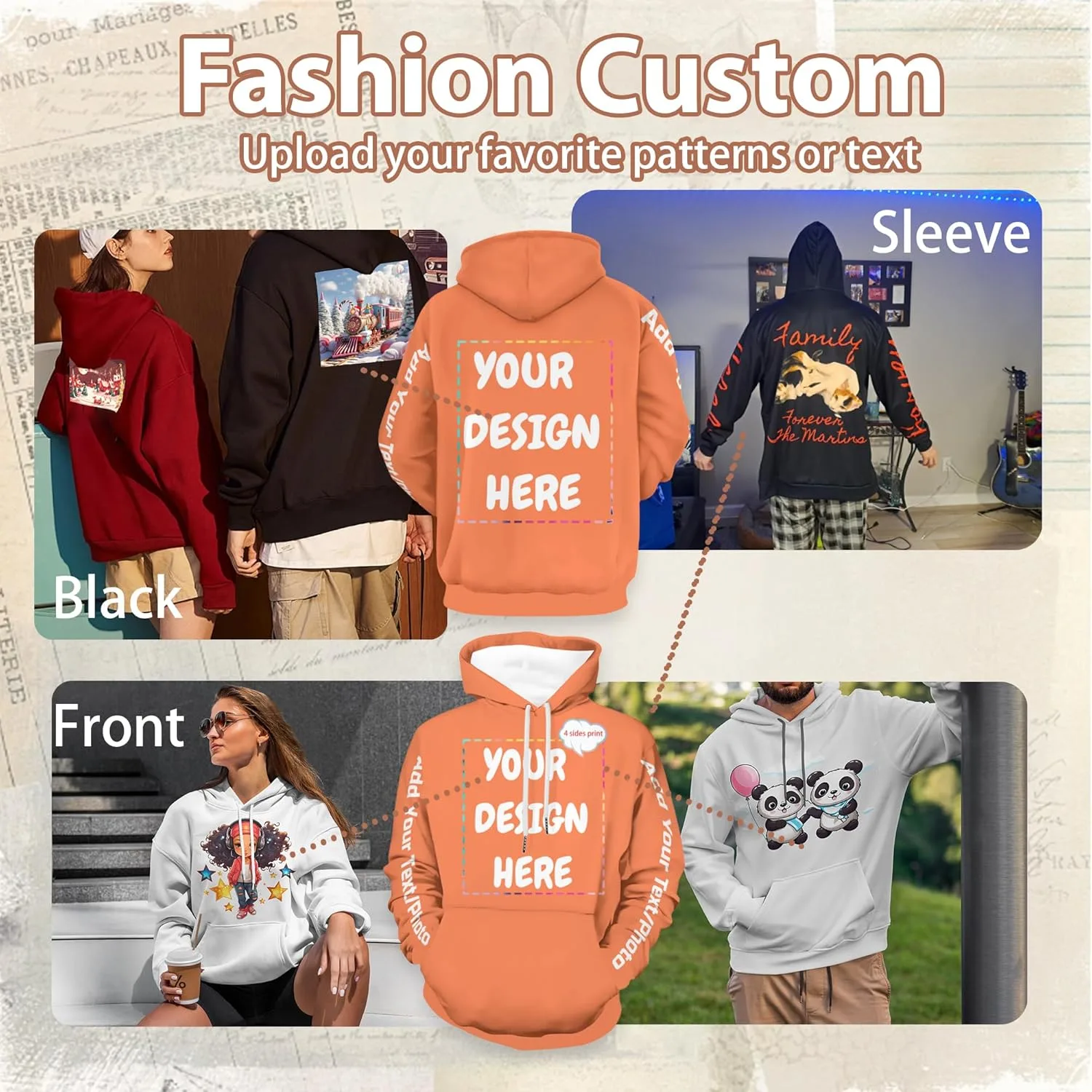 Капюшон с капюшоном для женщин и мужчин, персонализированный свитшот, унисекс, с карманами, добавьте свой фототекст
Капюшон с капюшоном для женщин и мужчин, персонализированный свитшот, унисекс, с карманами, добавьте свой фототекст