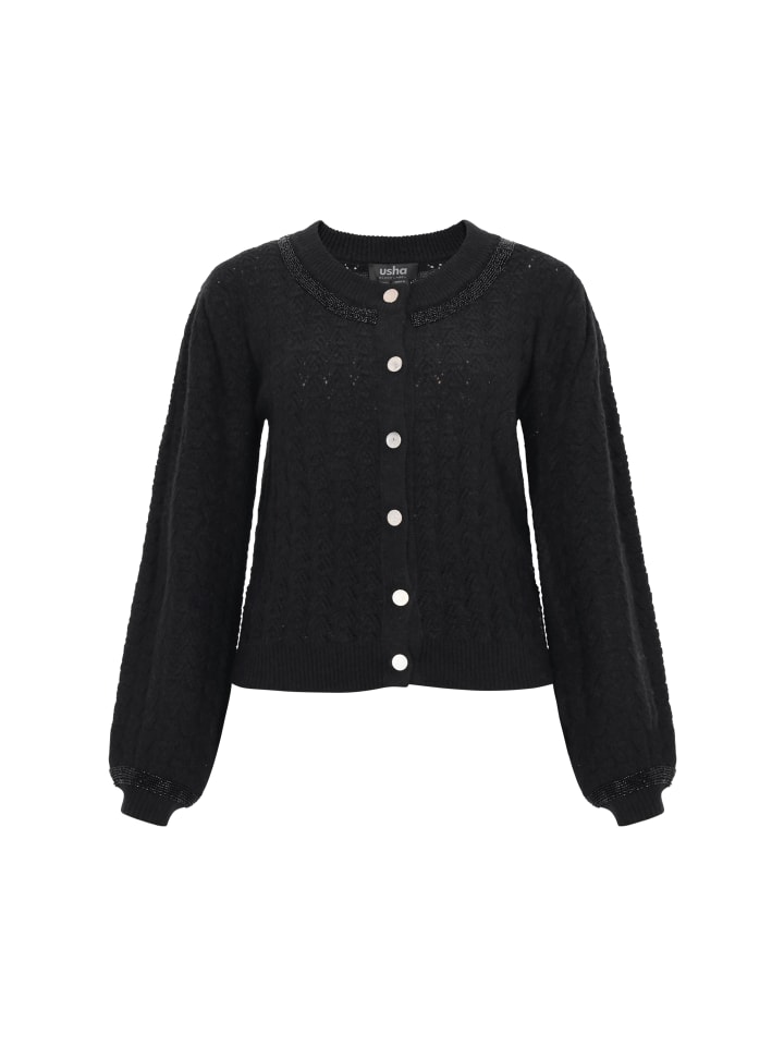 Женский кардиган черного цвета usha BLACK LABEL
Женский кардиган черного цвета usha BLACK LABEL