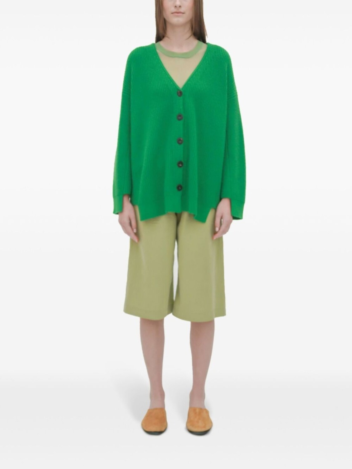 Кардиган с ребристыми панелями Rosetta Getty, зеленый
Кардиган с ребристыми панелями Rosetta Getty, зеленый