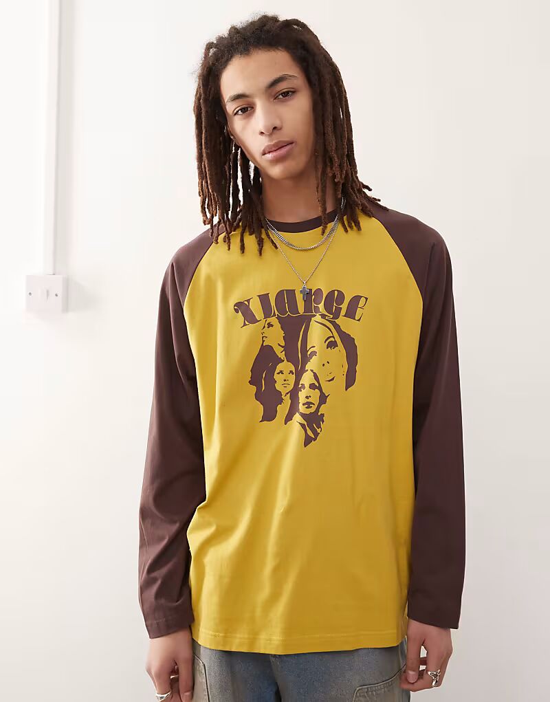 XLARGE контрастный топ реглан с графическим мотивом желтого и коричневого цветов
XLARGE контрастный топ реглан с графическим мотивом желтого и коричневого цветов