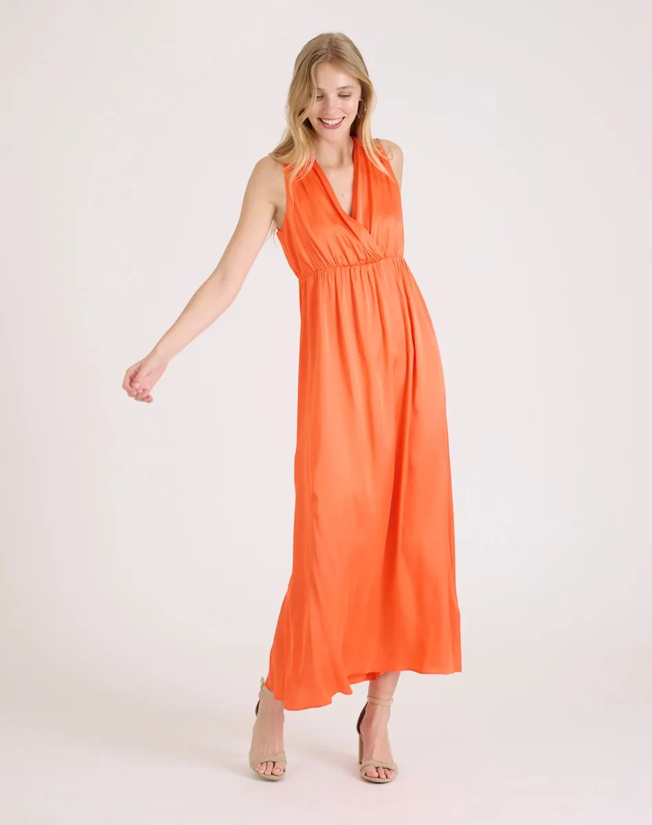 Длинное платье из сатиновой ткани Naf Naf, оранжевый
Длинное платье из сатиновой ткани Naf Naf, оранжевый