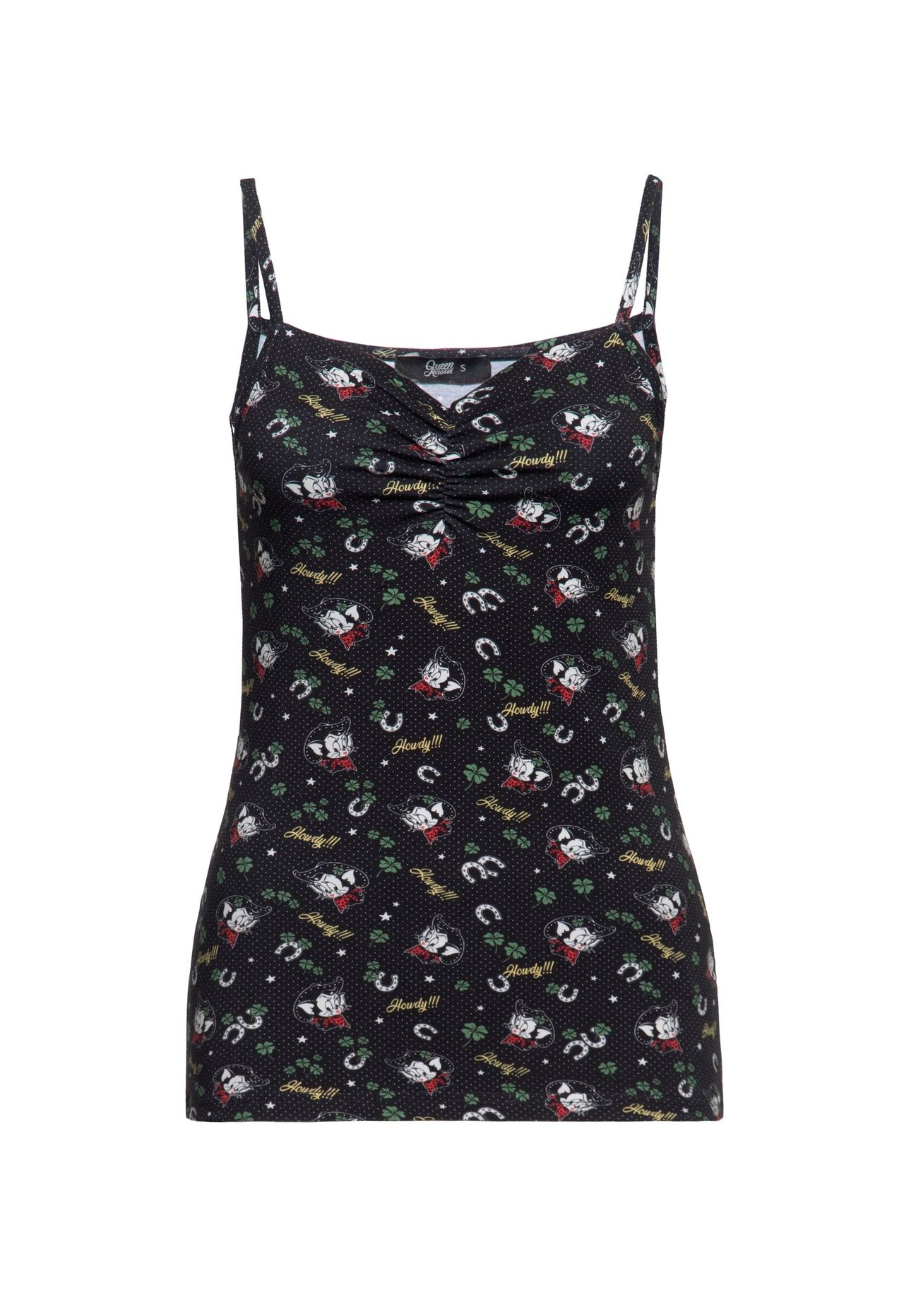Топ блузки на бретельках с принтом по всей поверхности в аутентичном винтажном дизайне Howdy QUEEN KEROSIN, черный
Топ блузки на бретельках с принтом по всей поверхности в аутентичном винтажном дизайне Howdy QUEEN KEROSIN, черный