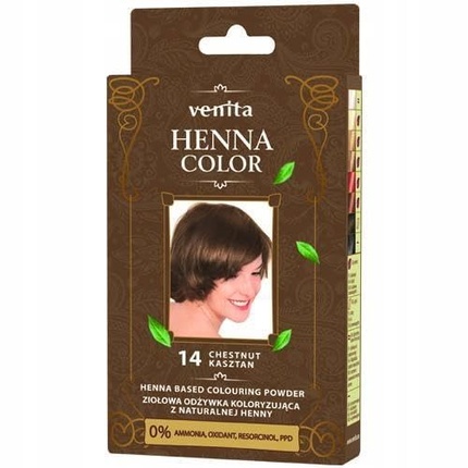 Краска для волос Henna Color 14 Каштан 25 мл Venita
Краска для волос Henna Color 14 Каштан 25 мл Venita