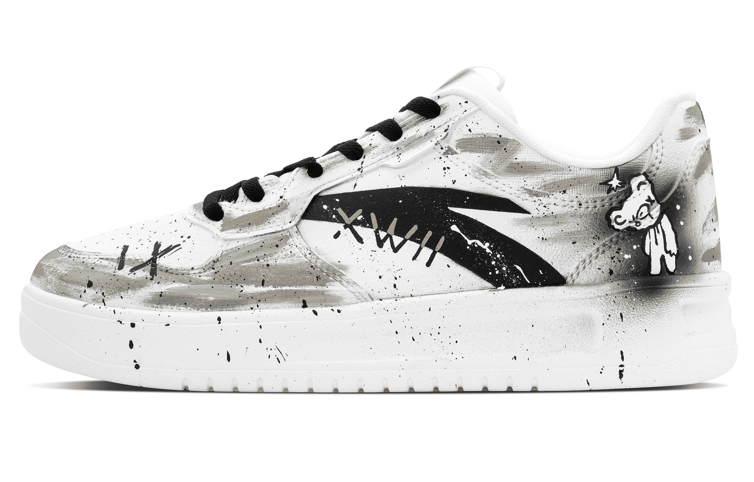 ANTA Скользоустойчивые амортизирующие низкие скейтерские туфли мужские Black White
ANTA Скользоустойчивые амортизирующие низкие скейтерские туфли мужские Black White