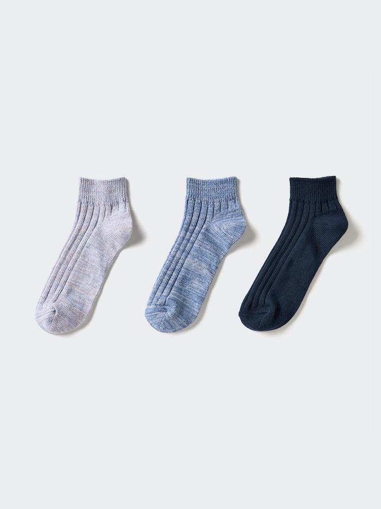 Короткие носки из смесовой пряжи, 3 пары Uniqlo, цвет 61 синий 
Короткие носки из смесовой пряжи, 3 пары Uniqlo, цвет 61 синий