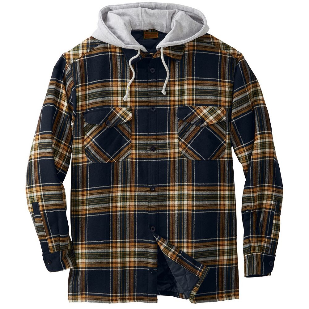 Boulder Creek от KingРазмер: мужская куртка-рубашка со съемным капюшоном больших и высоких размеров, цвет Black Plaid
Boulder Creek от KingРазмер: мужская куртка-рубашка со съемным капюшоном больших и высоких размеров, цвет Black Plaid