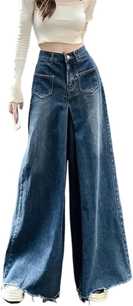 Женские джинсы High Waist Vintage с широкими штанинами
Женские джинсы High Waist Vintage с широкими штанинами