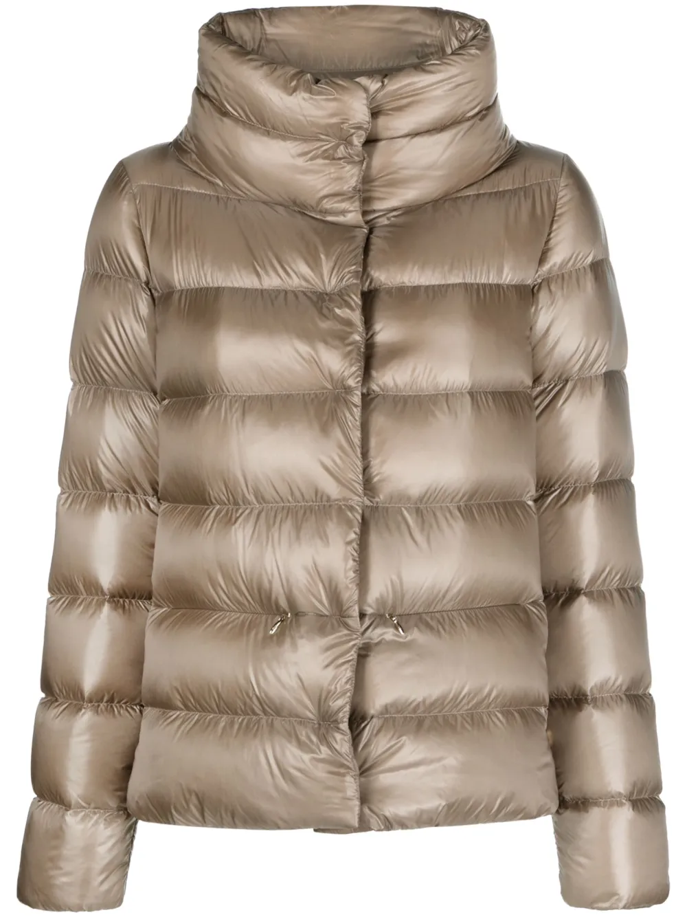 Пуховик с воротником-воронкой Herno, коричневый
Пуховик с воротником-воронкой Herno, коричневый