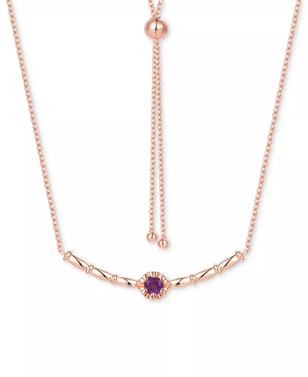 Ожерелье-Боло с полированным аметистом 18 дюймов (1/4 карата) из стерлингового серебра с покрытием из розового золота (также из швейцарского голубого топаза и цитрина Мадейры) Macy'S, amethyst
Ожерелье-Боло с полированным аметистом 18 дюймов (1/4 карата) из стерлингового серебра с покрытием из розового золота (также из швейцарского голубого топаза и цитрина Мадейры) Macy'S, amethyst