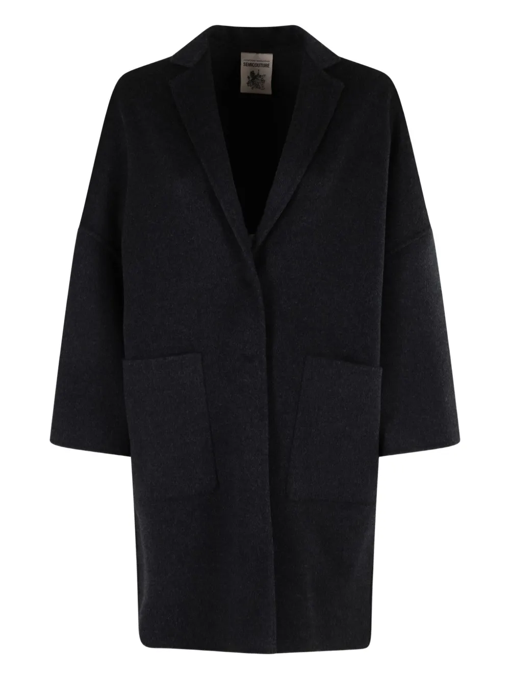 Однобортное пальто из шерсти Semicouture, черный
Однобортное пальто из шерсти Semicouture, черный