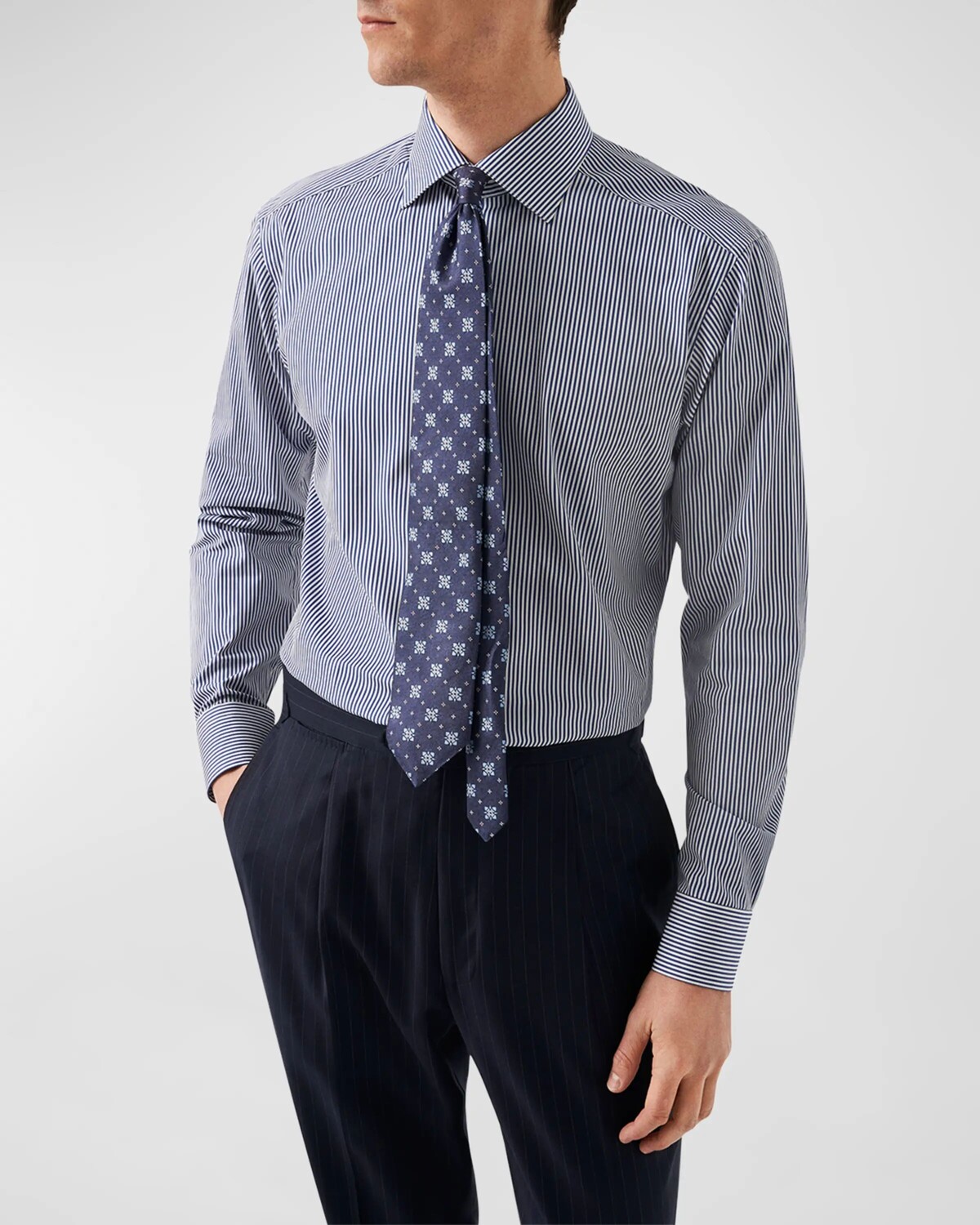 Мужская рубашка из поплина современного кроя в бенгальскую полоску с приподнятым верхом Eton, цвет Blue
Мужская рубашка из поплина современного кроя в бенгальскую полоску с приподнятым верхом Eton, цвет Blue