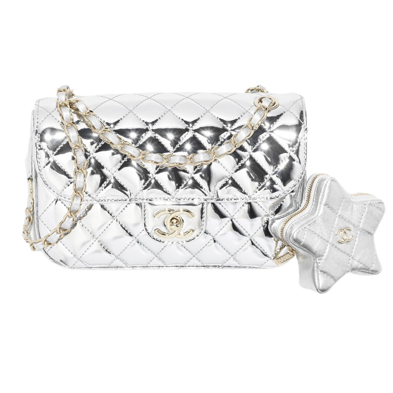 CHANEL Сумка через плечо, кроссбод Metal Texture Mirror Finish Calfskin с акцентами из Lambskin, женская Silver
CHANEL Сумка через плечо, кроссбод Metal Texture Mirror Finish Calfskin с акцентами из Lambskin, женская Silver