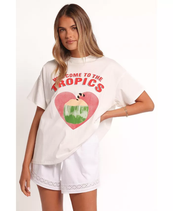 Женская футболка с принтом «Тропики» Petal and Pup, белый
Женская футболка с принтом «Тропики» Petal and Pup, белый