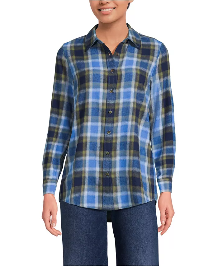 Женская удлиненная фланелевая рубашка Boyfriend с длинными рукавами Lands' End, синий
Женская удлиненная фланелевая рубашка Boyfriend с длинными рукавами Lands' End, синий