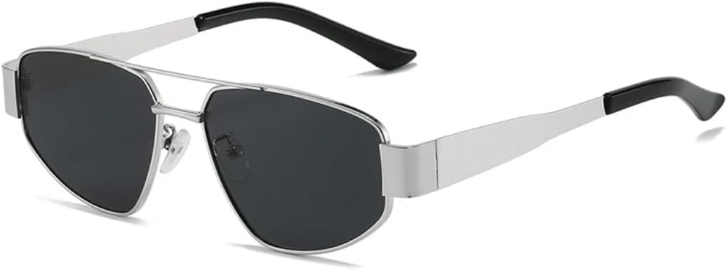 Ретро металлические солнцезащитные очки «кошачий глаз» с двойной перемычкой, женские, темно-зеленые, с защитой от УФ-излучения UV400, мужские, в стиле панк VRTRFFTR, Silver Gray
Ретро металлические солнцезащитные очки «кошачий глаз» с двойной перемычкой, женские, темно-зеленые, с защитой от УФ-излучения UV400, мужские, в стиле панк VRTRFFTR, Silver Gray