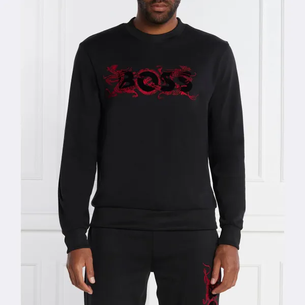 Толстовка Soleri 119_lny стандартного кроя Boss, черный 
Толстовка Soleri 119_lny стандартного кроя Boss, черный