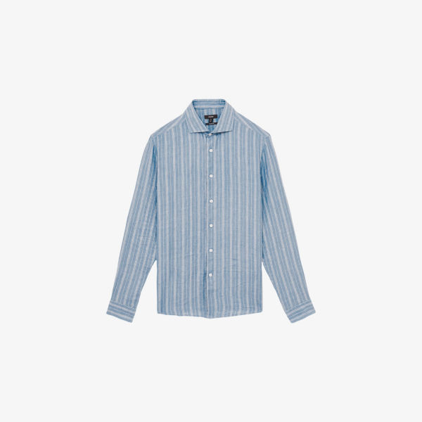 Рубашка Reiss Ruban из льна в полоску, синий
Рубашка Reiss Ruban из льна в полоску, синий