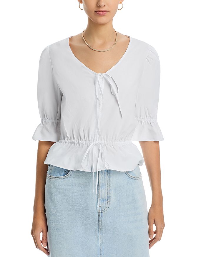 Топ с рукавом до локтя из стрейч-поплина Single Thread, белый
Топ с рукавом до локтя из стрейч-поплина Single Thread, белый