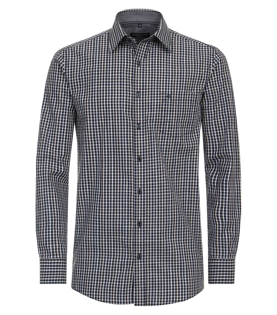 Рубашка CASAMODA с длинными рукавами "Повседневная рубашка CASAMODA в клетку", синий 
Рубашка CASAMODA с длинными рукавами "Повседневная рубашка CASAMODA в клетку", синий