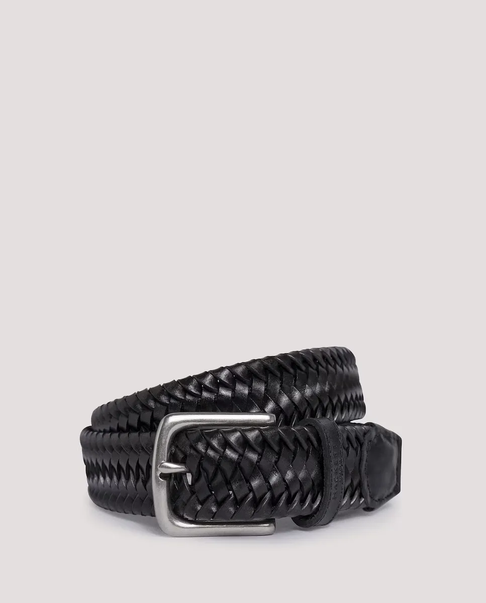 Мужской плетеный кожаный ремень с металлической пряжкой Hackett, черный
Мужской плетеный кожаный ремень с металлической пряжкой Hackett, черный