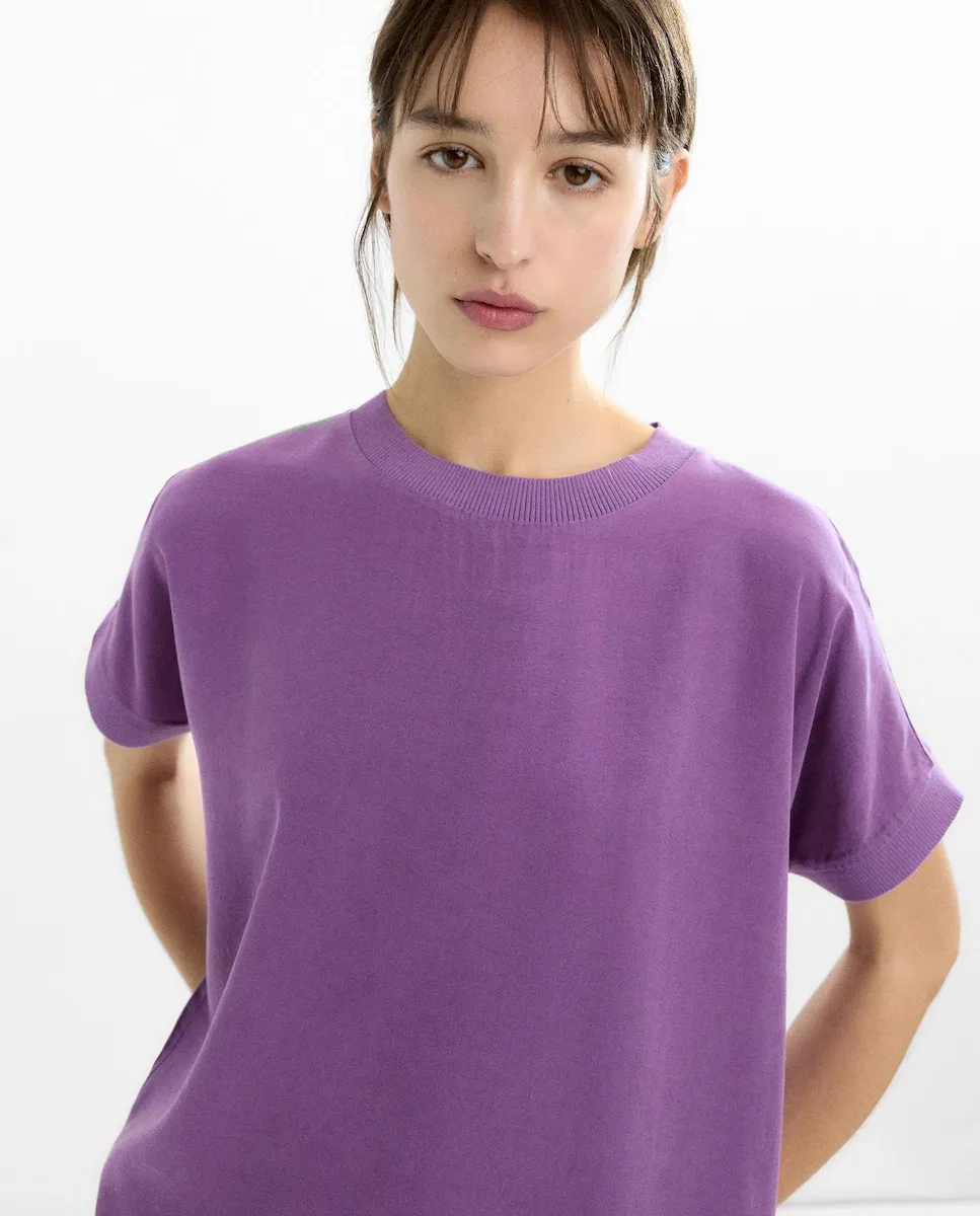 Женская футболка 100% лиоцелл с коротким рукавом однотонная Parfois, сиреневый
Женская футболка 100% лиоцелл с коротким рукавом однотонная Parfois, сиреневый