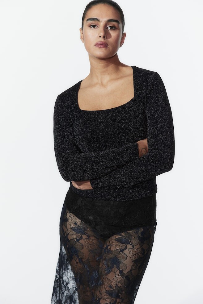 Рубашка из джерси с длинными рукавами H&M, черный
Рубашка из джерси с длинными рукавами H&M, черный